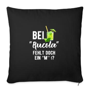 Rum Cola Party Alkohol Spruch Geschenk - Sofakissen mit Füllung 45 x 45 cm - Schwarz - Vorne
