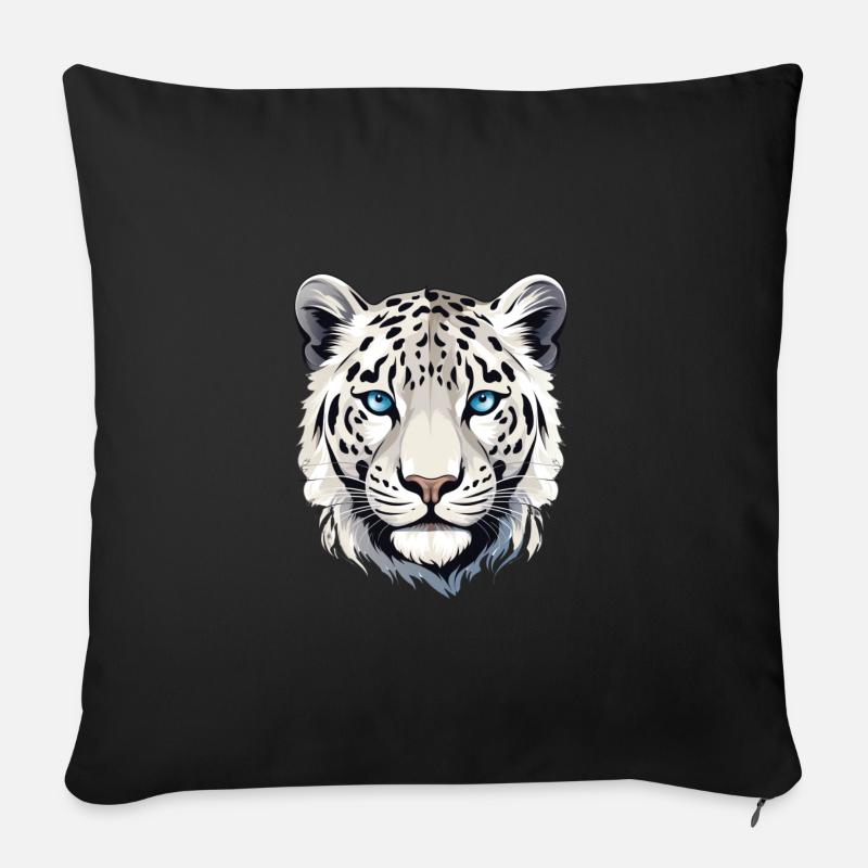 Schneeleopard Leopard Raubkatze - Sofakissen mit Füllung 45 x 45 cm - Schwarz
