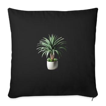 Plante Dracaena en pot - Coussin et housse de 45 x 45 cm - noir - Devant