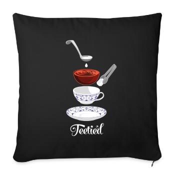 Teetied - Sofa pillow with filling 45cm x 45cm - black - Front