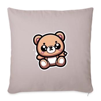 Cute Kawaii Teddy Bear 1 - Sofa pillow with filling 45cm x 45cm - light taupe - Front