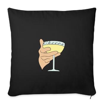Cheers - Sofa pillow with filling 45cm x 45cm - black - Front