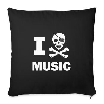 I Piratenmusik - Sofakissen mit Füllung 45 x 45 cm - Schwarz - Vorne