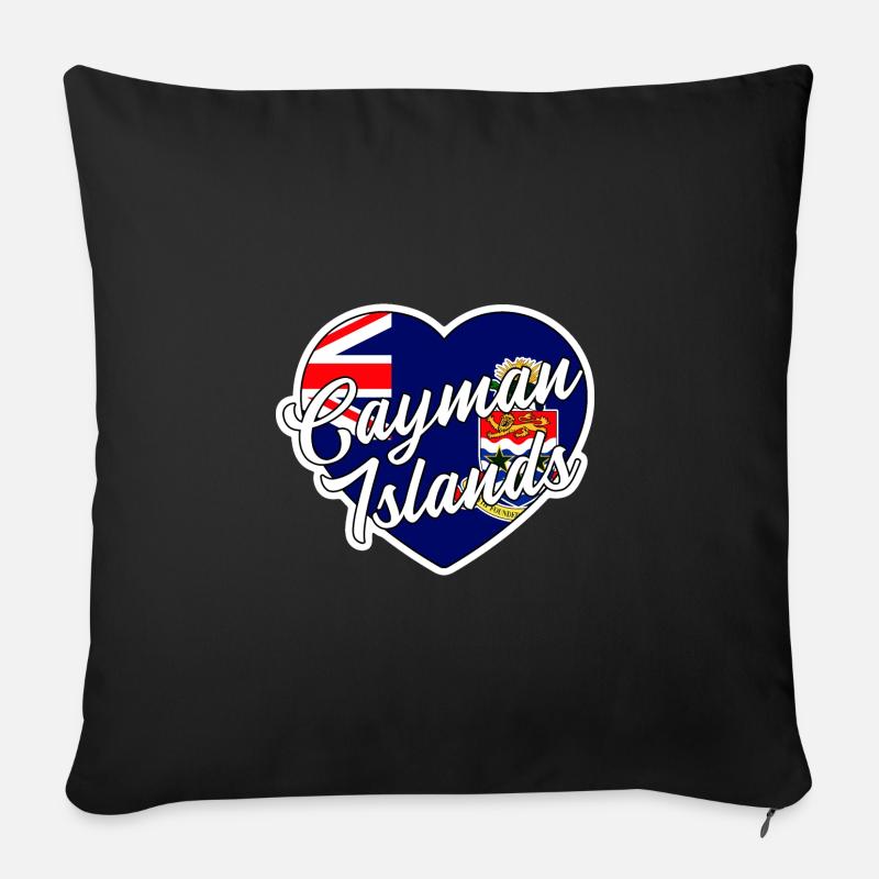 Îles Caïmanes - Coussin et housse de 45 x 45 cm - noir