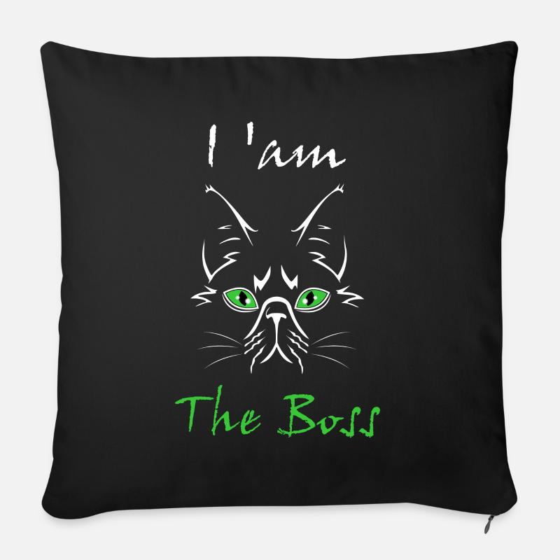 Katze Cat - Sofakissen mit Füllung 45 x 45 cm - Schwarz