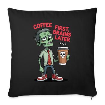 Zombie Coffee Addict Design - Sofakissen mit Füllung 45 x 45 cm - Schwarz - Vorne