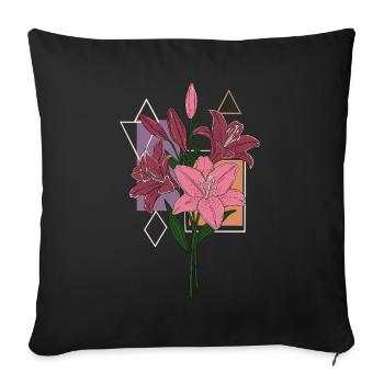 Lis - Coussin et housse de 45 x 45 cm - noir - Devant