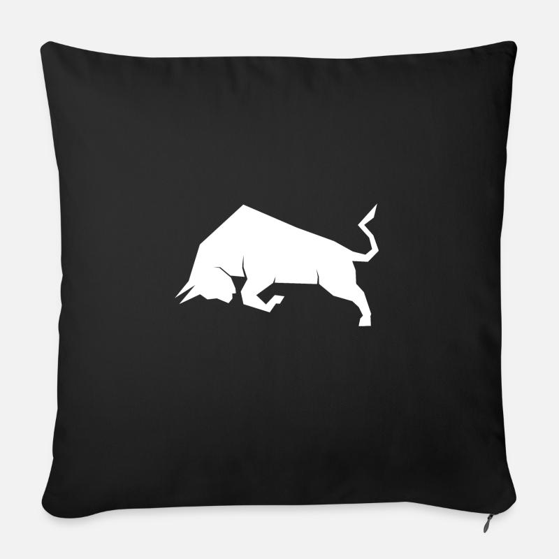 Bulle Stier Weiß Börse - Sofakissen mit Füllung 45 x 45 cm - Schwarz