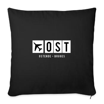 OSTEND AIRPORT - Sofa pillow with filling 45cm x 45cm - black - Front