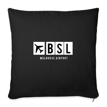 AIRPORT CODE BSL - Coussin et housse de 45 x 45 cm - noir - Devant