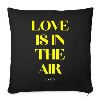 Liebe liegt in der Luft - Sofakissen mit Füllung 45 x 45 cm - Schwarz - Vorne