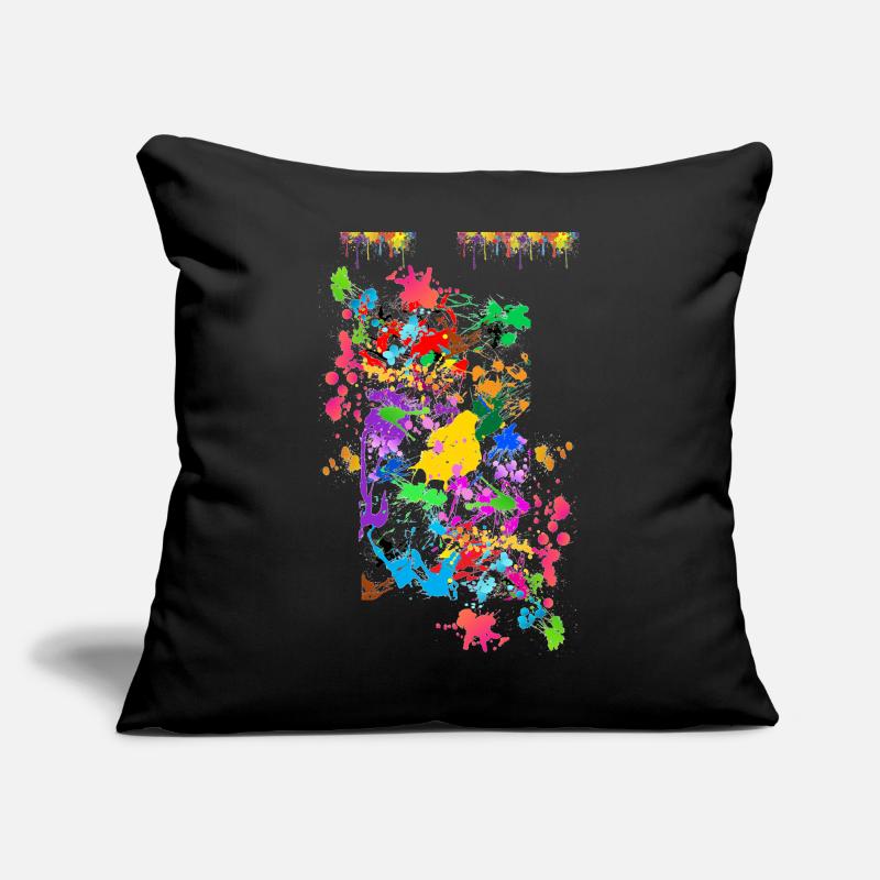 Abstrakte Farbspritzer Sofakissen mit Füllung 45 x 45 cm
