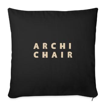 Archi chair - very expensive Anagramme jeu de mots - Coussin et housse de 45 x 45 cm - noir - Devant
