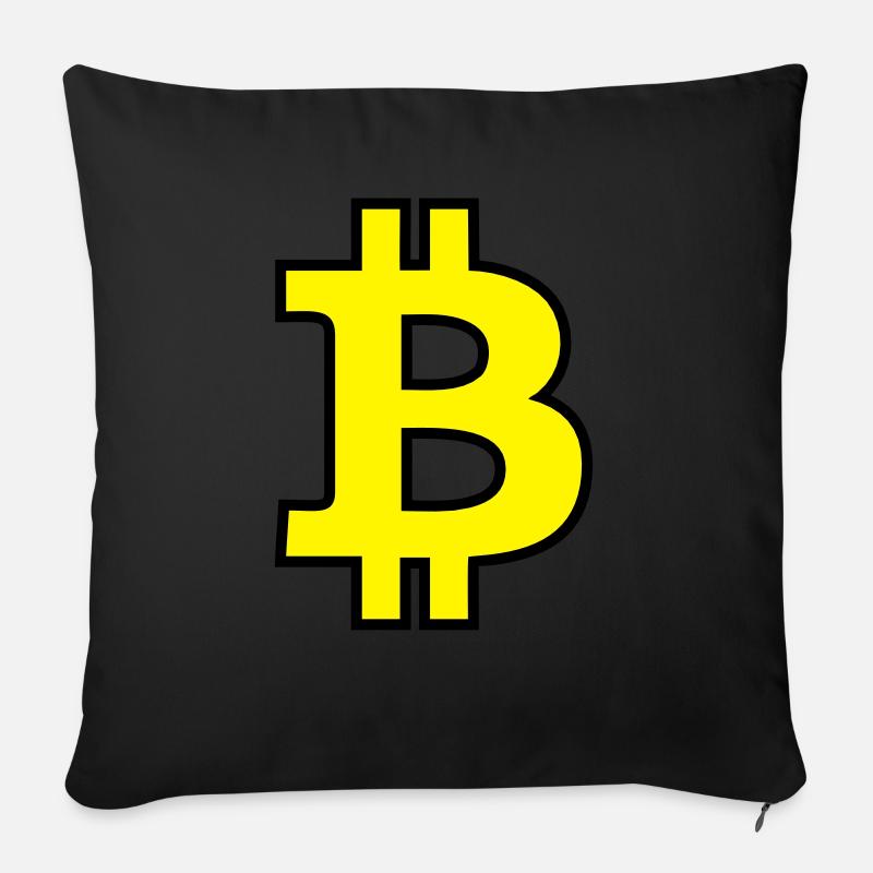 Bitcoin Satoshi Nakamoto - Sofakissen mit Füllung 45 x 45 cm - Schwarz