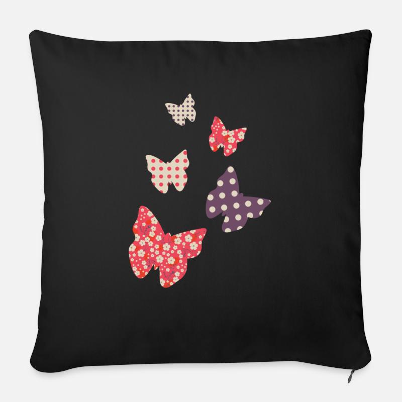 Schmetterlinge - Sofakissen mit Füllung 45 x 45 cm - Schwarz