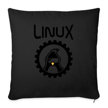 linux wheel - Sofakissen mit Füllung 45 x 45 cm - Schwarz - Vorne