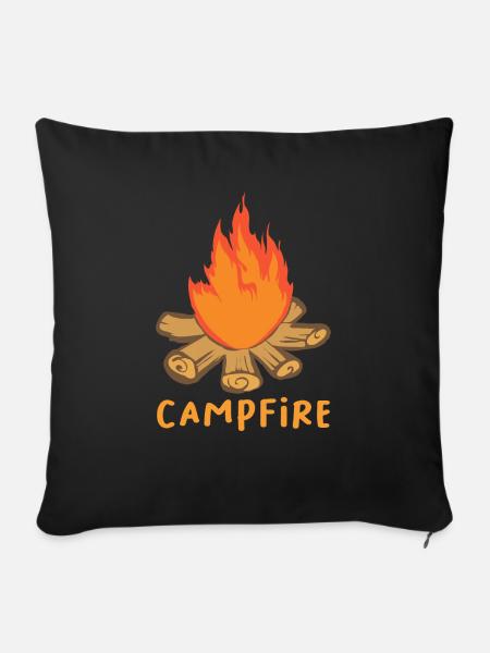 Lagerfeuer - Campfire - Sofakissen mit Füllung 45 x 45 cm - Schwarz
