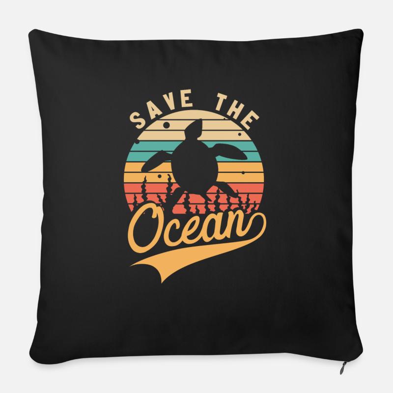 Save the Earth Protection de l’environnement - Coussin et housse de 45 x 45 cm - noir