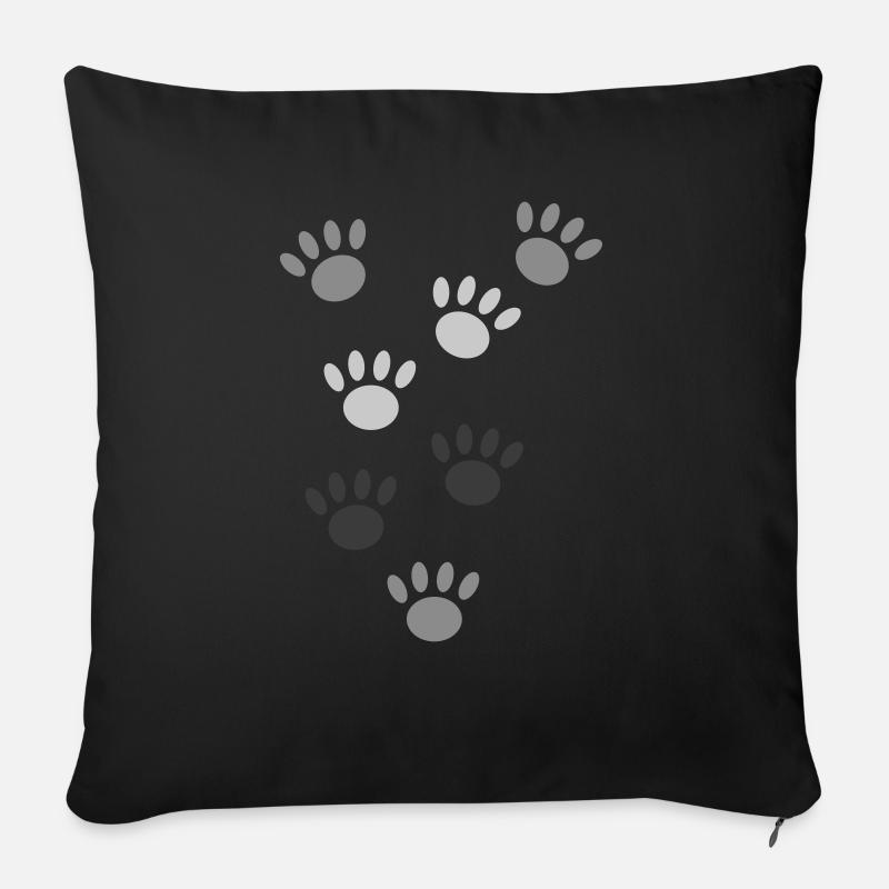 Hundepfoten - Sofakissen mit Füllung 45 x 45 cm - Schwarz