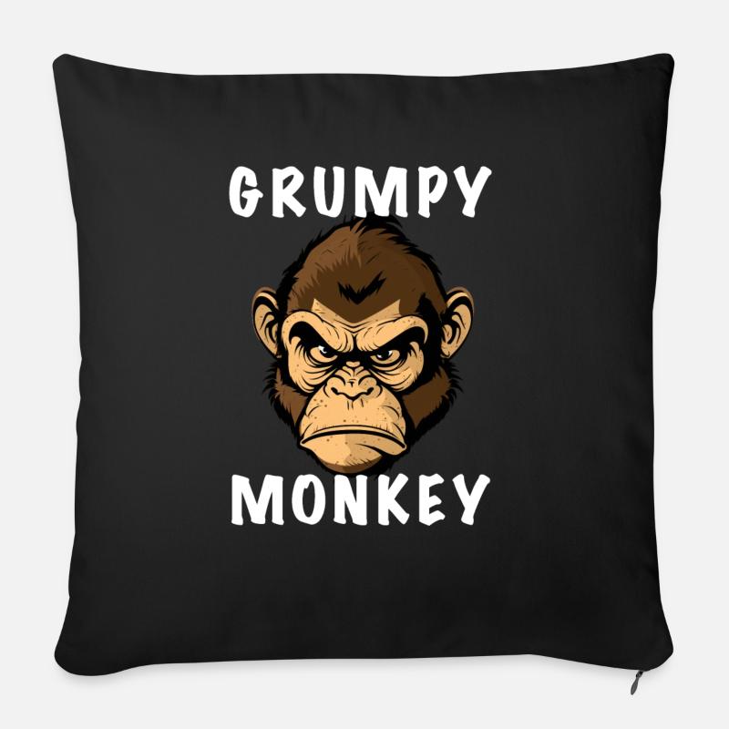 GRUMPY MONKEY - Sofakissen mit Füllung 45 x 45 cm - Schwarz