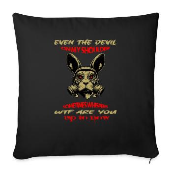 Bunny devil - Sofakissen mit Füllung 45 x 45 cm - Schwarz - Vorne