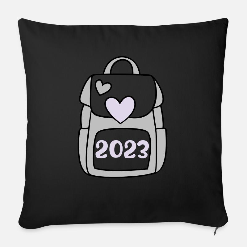 Écolier 2023 violet - Coussin et housse de 45 x 45 cm - noir
