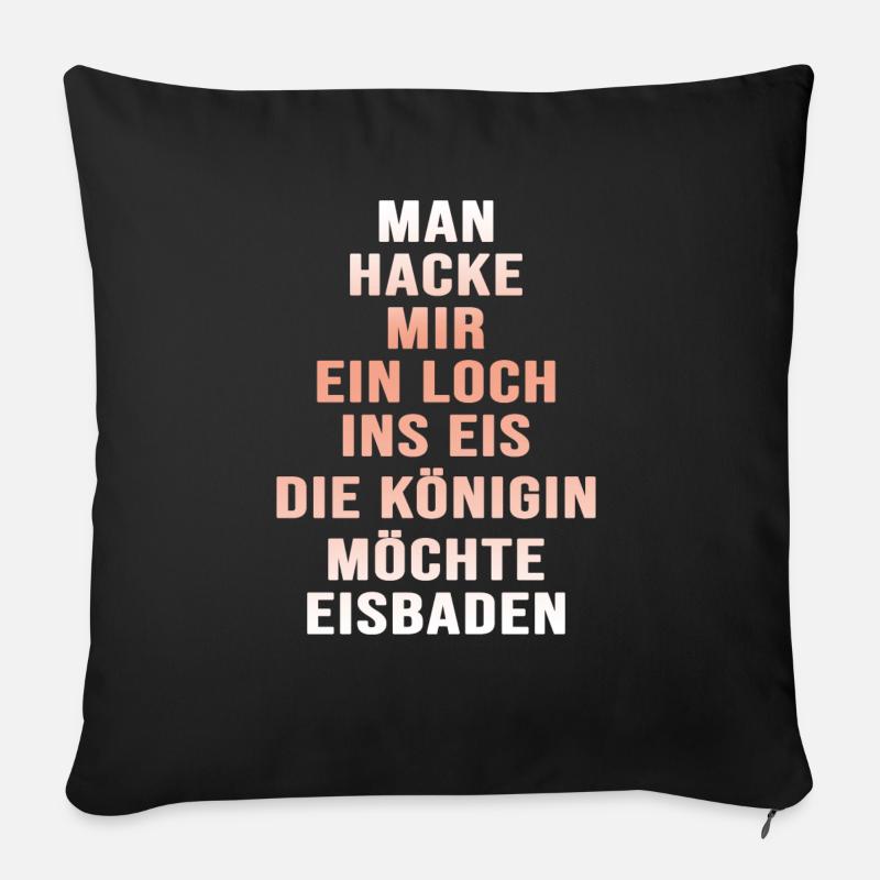 Eisbade-Königin winterbad winterharte Eisbaderin - Sofakissen mit Füllung 45 x 45 cm - Schwarz