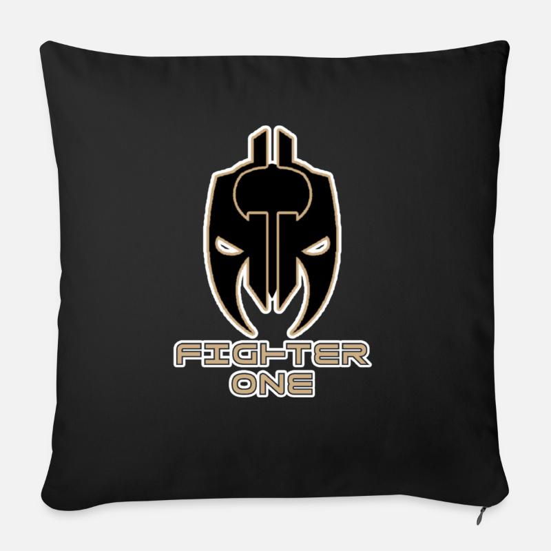 Masque du guerrier - Coussin et housse de 45 x 45 cm - noir