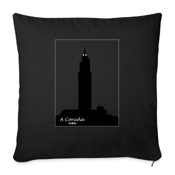 Tower of Hercules in A Coruña, Galicia, Spain - Sofa pillow with filling 45cm x 45cm - black - Front