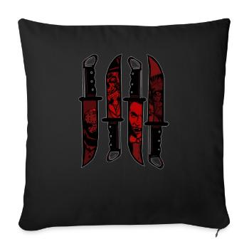 Couteaux d’horreur - Coussin et housse de 45 x 45 cm - noir - Devant