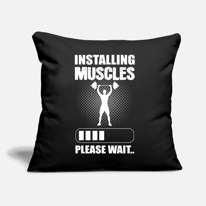 Installing Muscles Please Wait Bodybuilder Sofakissen mit Füllung 45 x 45 cm