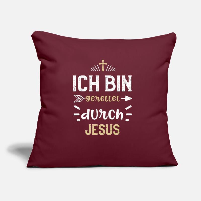 Ich bin gerettet durch Jesus Sofakissen mit Füllung 45 x 45 cm