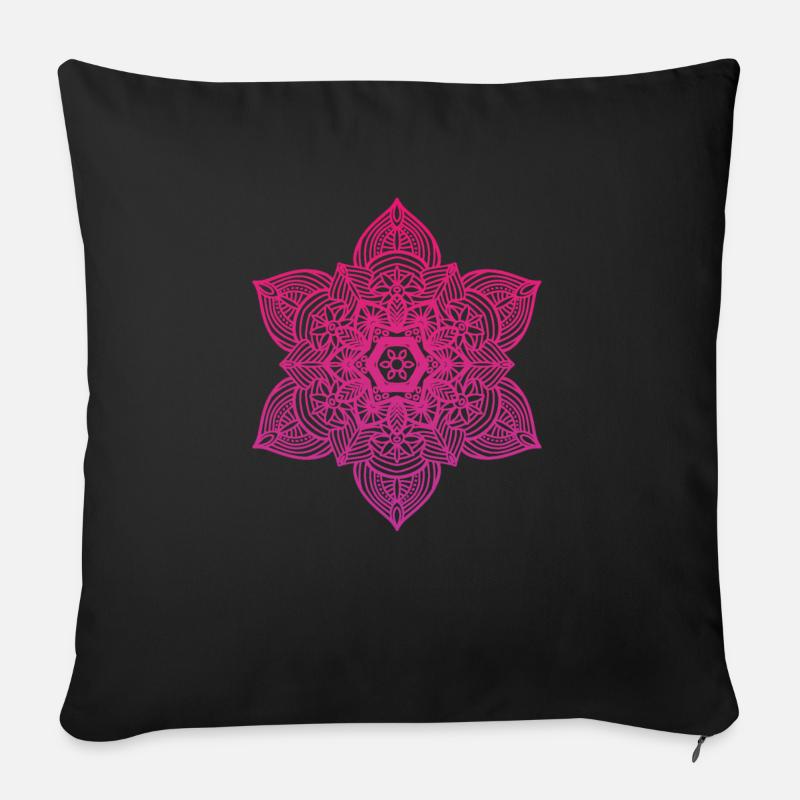 Mandala - Sofakissen mit Füllung 45 x 45 cm - Schwarz