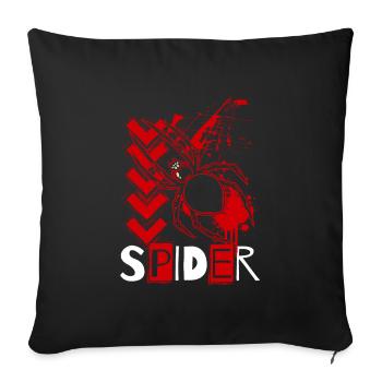Spider Web Natural Tarantula Silk Threads - Sofa pillow with filling 45cm x 45cm - black - Front