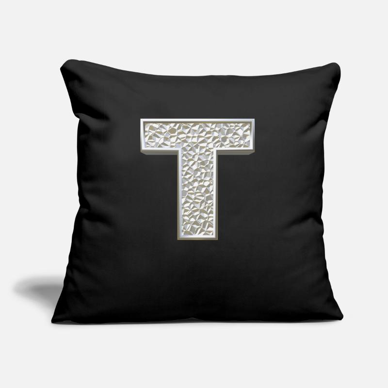 T, letter, initial, monogram, Sofakissen mit Füllung 45 x 45 cm