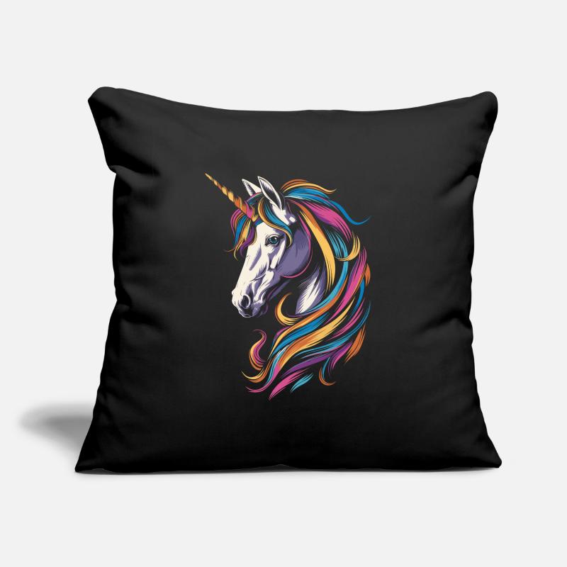 Buntes Einhorn Sofakissen mit Füllung 45 x 45 cm