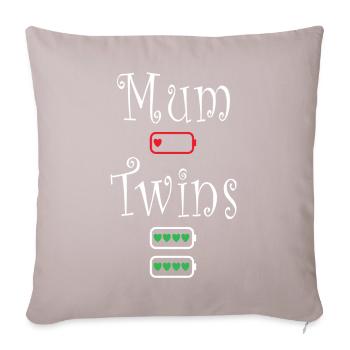 Mum Twins Battery Hearts Low Energy Level - Sofa pillow with filling 45cm x 45cm - light taupe - Front