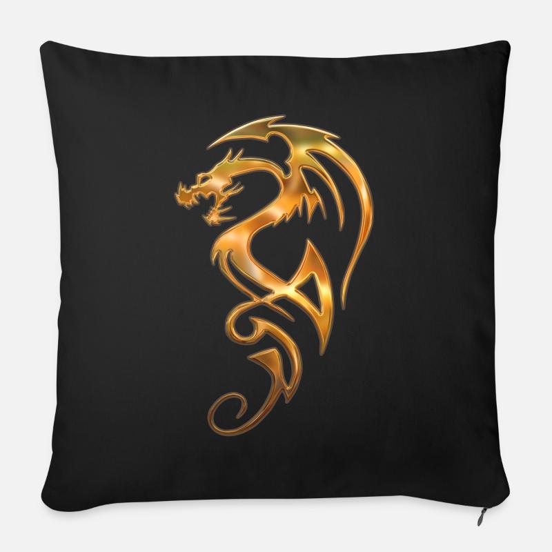 Tribal Dragon - Coussin et housse de 45 x 45 cm - noir