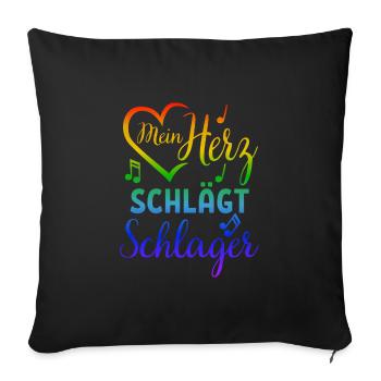 Schlager Geschenk Musik Party Raving Konzert - Sofakissen mit Füllung 45 x 45 cm - Schwarz - Vorne