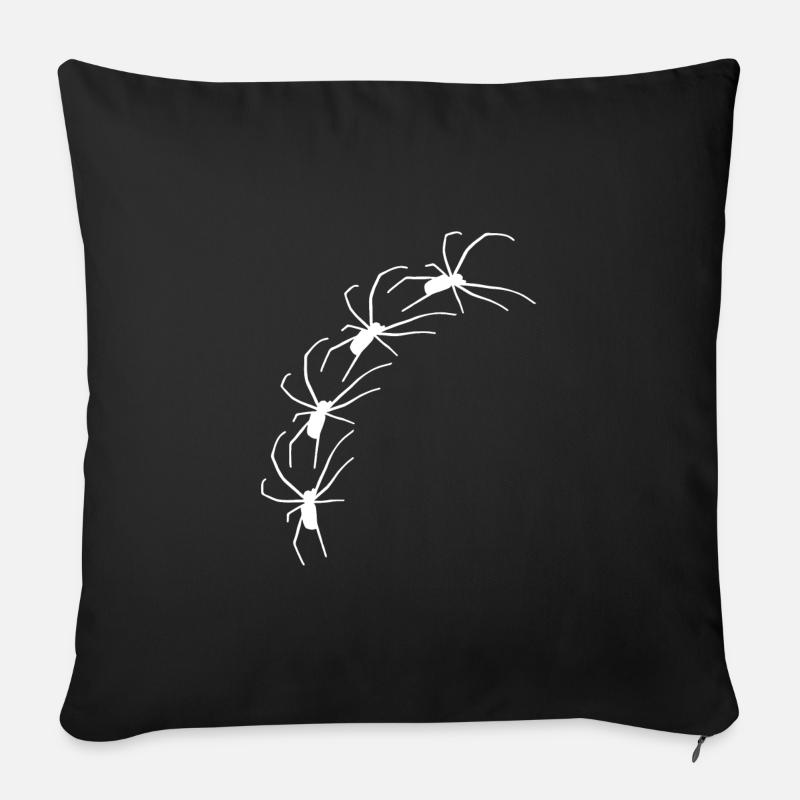 Große Spinnen krabbeln diagonal - Sofakissen mit Füllung 45 x 45 cm - Schwarz