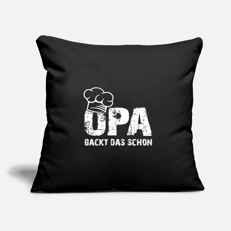 Opa backt das schon mit Bäckermütze und Spruch Sofakissen mit Füllung 45 x 45 cm
