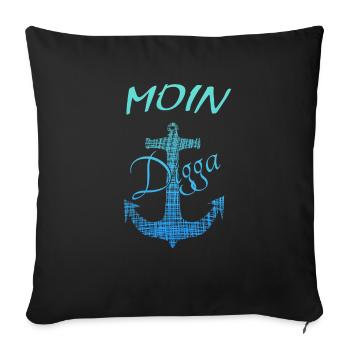 Hamburg Moin - Sofakissen mit Füllung 45 x 45 cm - Schwarz - Vorne