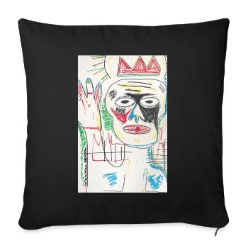Design in Jean-Michel Basquiat Form - Sofa pillow with filling 45cm x 45cm - black - Front