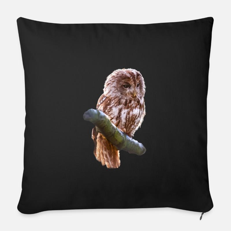 Eule - Sofakissen mit Füllung 45 x 45 cm - Schwarz