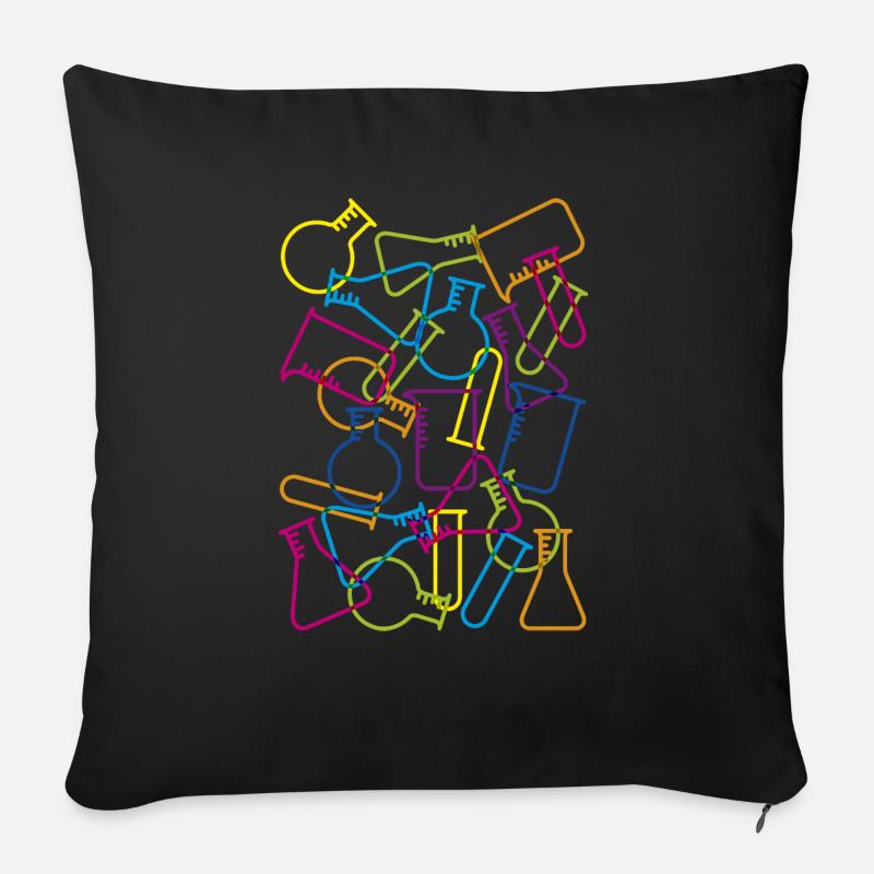 Große Laborglas - Sofakissen mit Füllung 45 x 45 cm - Schwarz