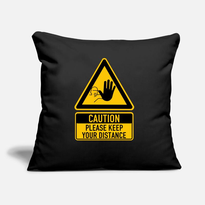 Corona Caution Please keep your distance Warning Sofa pillow with filling 45cm x 45cm
