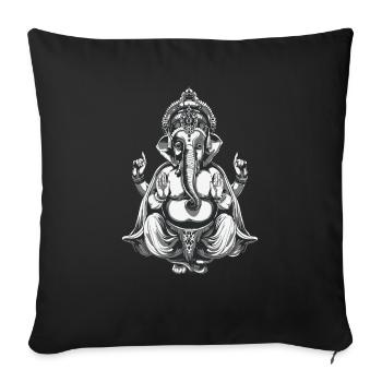 Ganesha deity Hindu - Sofa pillow with filling 45cm x 45cm - black - Front