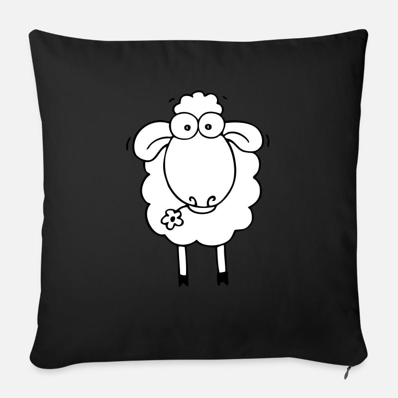 Schaf weiss - Sofakissen mit Füllung 45 x 45 cm - Schwarz