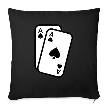 Cards ace of spades playing cards poker - Sofa pillow with filling 45cm x 45cm - black - Front