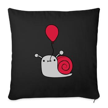 Cute balloon snail - Sofa pillow with filling 45cm x 45cm - black - Front